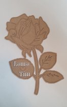 Houten roos gepersonaliseerd - Valentijn - Valentijn cadeau