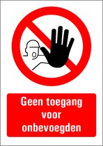 Geen toegang voor onbevoegden sticker met tekst 148 x 210 mm