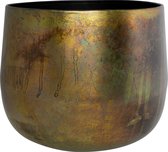 Ter Steege Flowerpot-Pot décoratif Métal Bronze-Vert D 44 cm H 39 cm