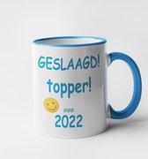 Mok - Geslaagd topper + jaartal -  beker 330 - cadeau eindexamen