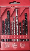 9 Delige Borenset - Beton - Staal - Hout - 5/6/8MM - In opbergbox