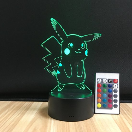 3D Lamp - 16 kleuren - LED Illusie - Bureaulamp - Nachtlampje - Sfeerlamp - Dimbaar - USB of Batterijen - Afstandsbediening - Anime Cadeau