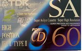 3-pack TDK SA60 Type II High Position Super Avilyn Cassette Super High Resolution