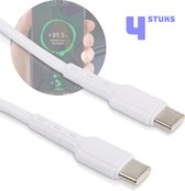 4x USB C naar USBC Kabels - 1 Meter - 60W - Groothandelprijs - 60W Super Fast Charging - Kunststof - Versterkt - Flexibel