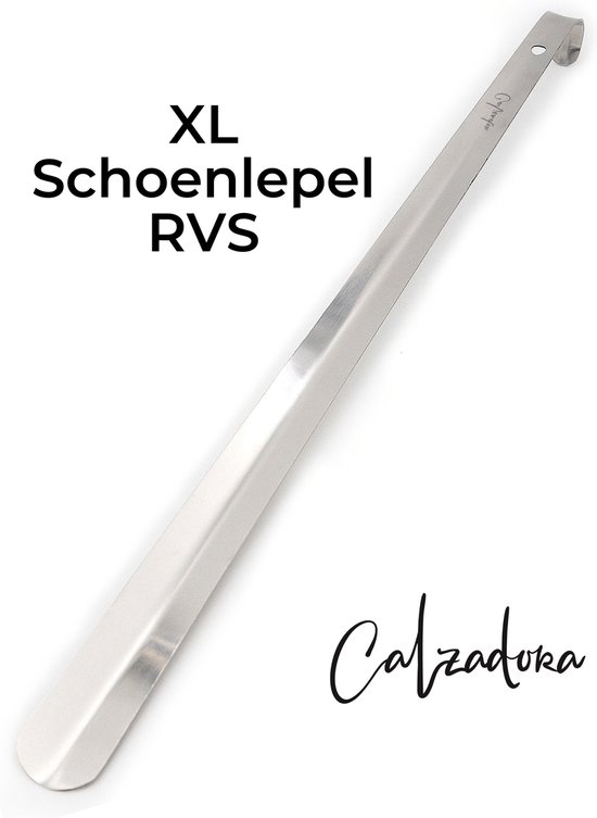 Calzadora® Schoenlepel Lang | 58cm | RVS Schoentrekker | Duurzaam en sterk | Roestvrijstaal | Lange schoenlepel