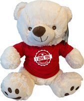 Grote witte knuffel beer I Love You Forever met rood shirtje | Valentijn cadeau vrouw man | Valentijnsdag voor mannen vrouwen | Valentijn cadeautje voor hem haar | knuffelbeer | teddybeer | b