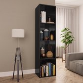 Decoways - Boekenkast/tv-meubel 36x30x143 cm spaanplaat hoogglans zwart