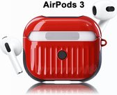 Koffer Case Cover geschikt voor Apple Airpods 3 - Siliconen Rood - Watchbands-shop.nl