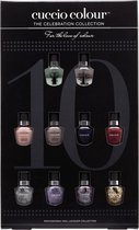 Cuccio Nagellak set - 10 stuks mini nailpolish - incl basecoat - topcoat - 3,7 ml per stuk You're time to Shine - ideaal geschenk - giftset - Valentijn