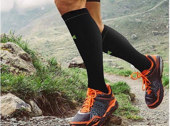 Sport Essentials - Bas de contention - Lot de 2 - Zwart - Tailles 35-38 - Bas de contention - Chaussettes de ski