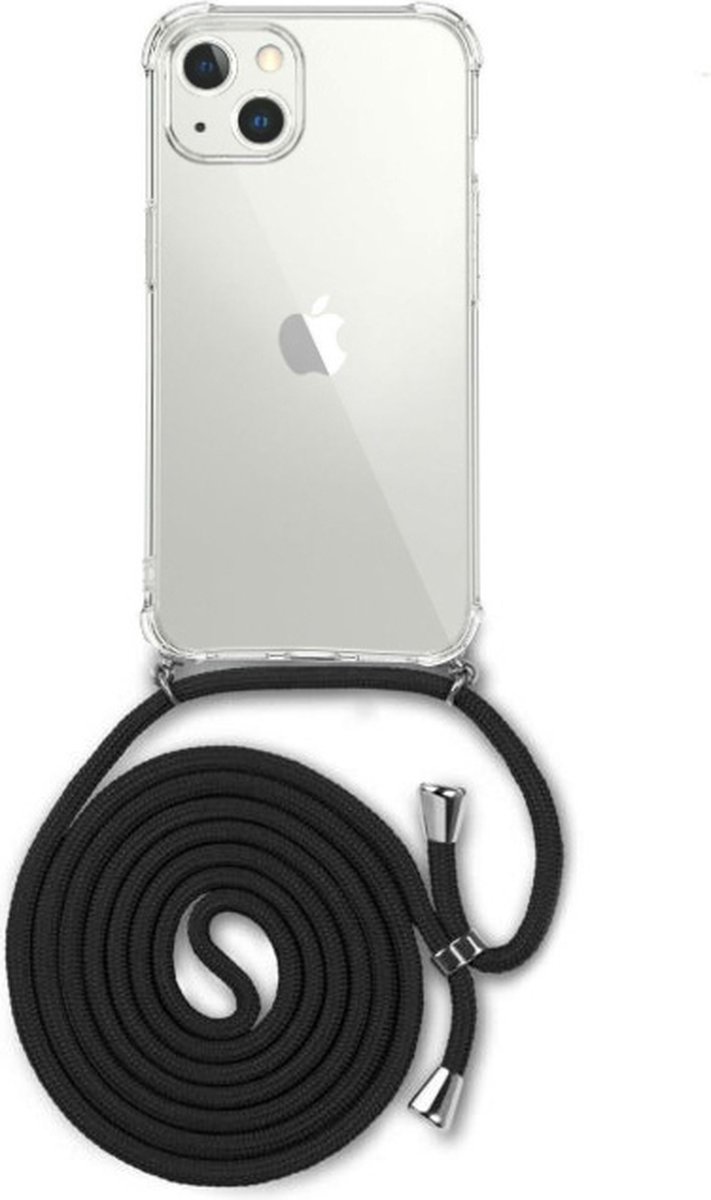 Fonu Siliconen Backcase hoesje met koord Geschikt Voor iPhone 13