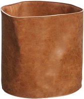 Cozy Design - Bloempot (hoes) - Leder - Bruin - Ø25 x H25 cm