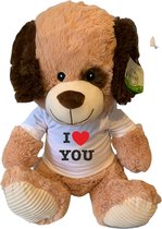 Mega grote knuffel beer 65 cm I Love You met wit shirtje | Valentijn cadeau vrouw man | Valentijnsdag voor mannen vrouwen | Valentijn cadeautje voor hem haar | knuffelbeer | teddybeer | beert