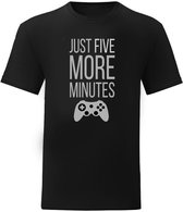 T-Shirt - Casual T-Shirt - Gamer Gear - Gamer Wear - Fun T-Shirt - Fun Tekst - Lifestyle T-Shirt - Gaming - Gamer - Just Five More Minutes - XS