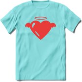 Valentijn Hart T-Shirt | Grappig Valentijnsdag Cadeautje voor Hem en Haar | Dames - Heren - Unisex | Kleding Cadeau | - Licht Blauw - XL