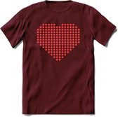 Valentijn Hart T-Shirt | Grappig Valentijnsdag Cadeautje voor Hem en Haar | Dames - Heren - Unisex | Kleding Cadeau | - Burgundy - L