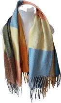 Zachte sjaal - 90 x 95 cm - Mannensjaal - Herensjaal - Geel/groen/blauw/oranje