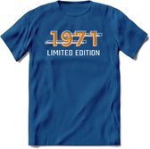 1971 Limited Edition T-Shirt | Goud - Zilver | Grappig Verjaardag en Feest Cadeau Shirt | Dames - Heren - Unisex | Tshirt Kleding Kado | - Donker Blauw - 3XL