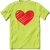 Valentijn Hart T-Shirt | Grappig Valentijnsdag Cadeautje voor Hem en Haar | Dames - Heren - Unisex | Kleding Cadeau | - Groen - XL