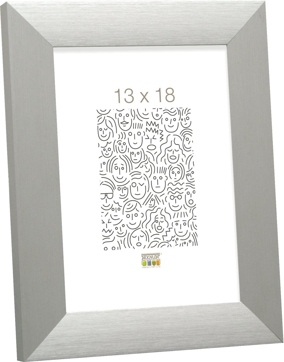 Deknudt Frames fotolijst S023D1 - zilver - breed aluminium - 13x18 cm
