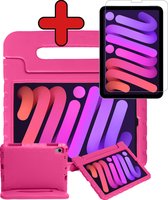 Hoes Geschikt voor iPad Mini 6 Hoes Kinder Hoesje Kids Case Cover Kidsproof Met Screenprotector - Hoesje Geschikt voor iPad Mini 6 Hoesje Kinder Hoesje - Roze.