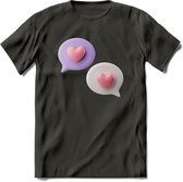 Valentijn Hart chat T-Shirt | Grappig Valentijnsdag Cadeautje voor Hem en Haar | Dames - Heren - Unisex | Kleding Cadeau | - Donker Grijs - XL