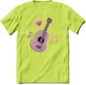 Valentijn muziek T-Shirt | Grappig gitaar Valentijnsdag Cadeautje voor Hem en Haar | Dames - Heren - Unisex | Kleding Cadeau | - Groen - XXL