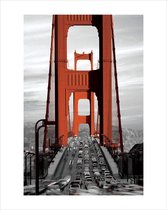 Pyramid Golden Gate Bridge San Francisco Kunstdruk 60x80cm Poster - 60x80cm