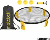 LORIOTH® Mini beachvolleybal spel - Training - Strand/Tuin - Net - 3 Ballen - Met tas en ballen pomp- Geel