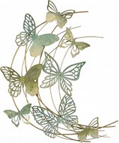 Wanddeco vlinders groen l73.5b99cm