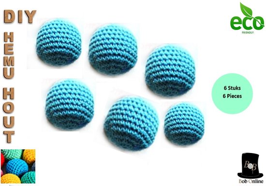 Foto: Bob online 6 stuks blauw 30mm groot ronde gehaakte houten kralen met ca 7mm gaatje houten gehaakte kralen rijgkralen kralen rijgen hobby gehaakte kralen diy houten kralen 30mm blue hemu wood crochet beads crochet beads