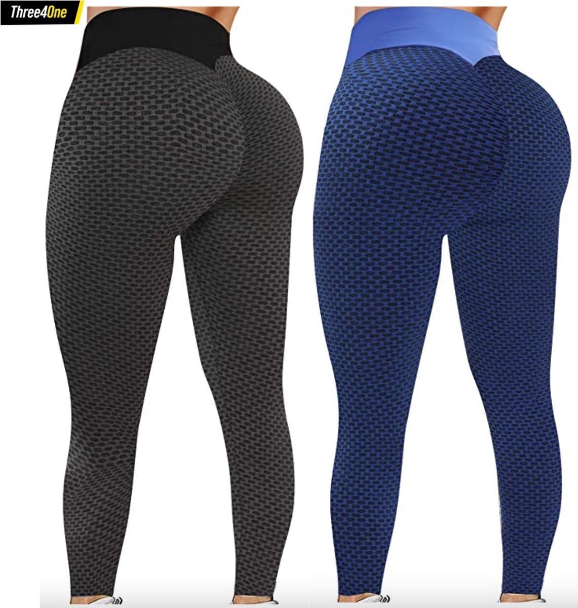 Sportlegging dames 2STUKS XL – legging dames meisje - Tiktok legging – zwart & blauw