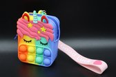 Pop It – Pop It Portemonnee - Fidget Toy Spel - Anti Stress, Autisme en ADHD - Vrij van Giftige Materialen- TikTok Hype 2021 - Unicorn Regenboog
