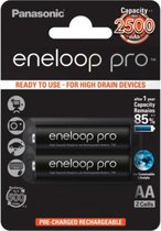 Eneloop - 2x Oplaadbare Eneloop Batterij AA 2500 mAh - Oplaadbaar - Duurzaam - Tot 500 x Opladen - AA/Penlite/Mignon/LR06