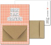 Geldkaart met mini Envelopje -> Zakcentje – No:01-2 (Ruit-roze-zakcentje) - LeuksteKaartjes.nl by xMar