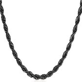 Rope Chain - Black- Heren- Dames - kettingen