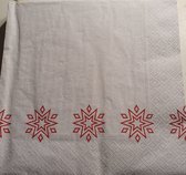 Kerstservetten - Servetten - Ster - Rood - Wit -  Servetten - Papier - 3-Laags - 40 x 40 cm - Grote Afmeting