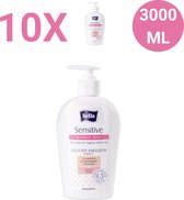 Bella Sensitive Intimate Wash met delicate emulsieformule (300 ML per verpakking) 10 Pak, onaangename geurtjes en ander intiem ongemak