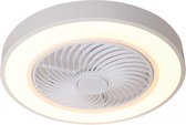 Freelight - Plafondventilator Fiato - Ø 50 cm – witte plafondventilator - metalen ventilator – top kwaliteit – incl. remote – speciaal voor lage plafonds – ventilator met LED verlichting - wit