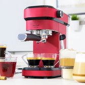 Cecotec Donker Rode Koffietzet apparaat - Koffiemachine met Piston - met melkopschuimer