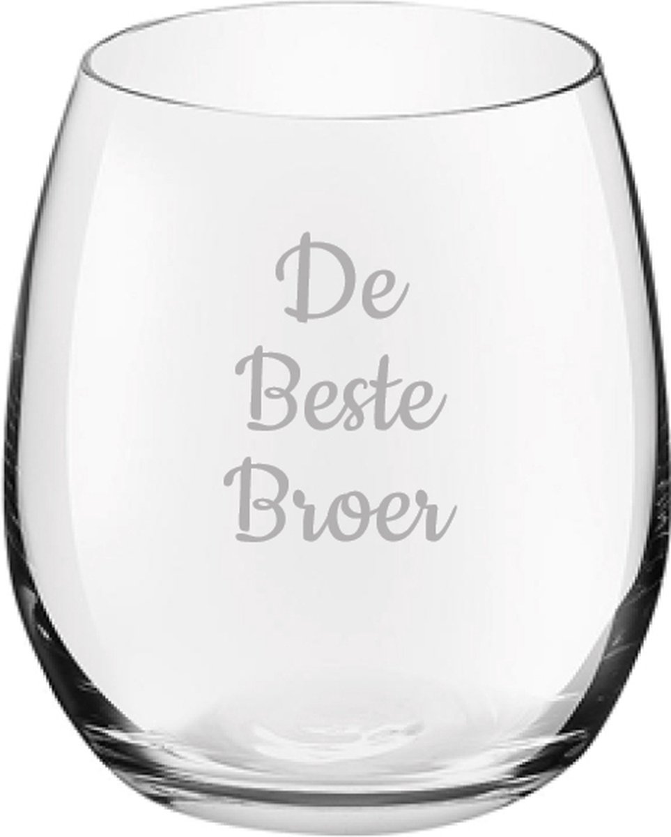Gegraveerde Drinkglas 39cl De Beste Broer