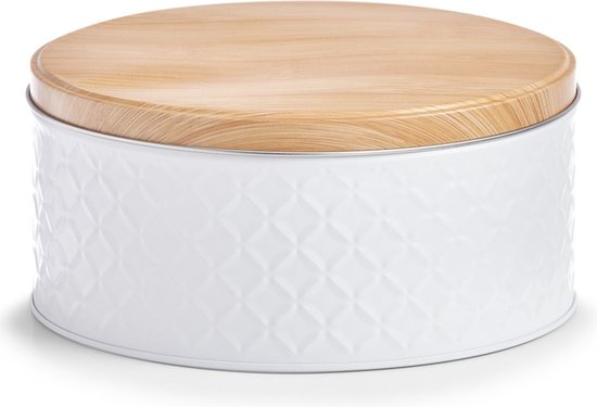 1x Bewaar/voorraad blikken wit 20 x 9,5 cm 3,8 liter - Keukenbenodigdheden - Keukenaccessoires/decoratie - Vers houden - Voorraad/bewaar/opslagblikken - Koek/snoeptrommels