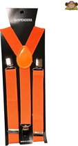 Partychimp Bretels voor bij Carnavalskleding Heren Carnaval Accessoires WK Voetbal Oranje Kleding 2,5 Cm Breed - Oranje - One-size