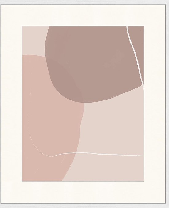Ingelijste digitale print Abstract Pink 53x63cm