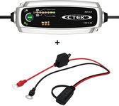 Kit CTEK MXS 3.8 + snelkoppeling met LED-indicator - Intelligente acculader - 12V 3.8A, voor auto-, motorfiets-, jetski-accu's... herconditioneringsfunctie en AGM-modus