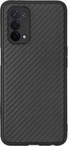Carbon Softcase Backcover Oppo A74 (5G) / A54 (5G) hoesje - Zwart