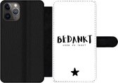Bookcase pour iPhone 11 Pro Bookcase - Merci - Citation - Cadeau - Avec poches - Étui portefeuille avec fermeture magnétique