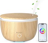 Etersky Smart Aromadiffuser, 500 ml, wifi-diffuser voor etherische oliën, ultrasone geurlamp, luchtbevochtiger, compatibel met Alexa Google Home, bediening via app, 7 ledkleuren, v