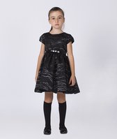 Geplooide Jurk Zwart, Zuzu Kids, Kinderkleding, Jurk, Meisjes, Meisjes jurk