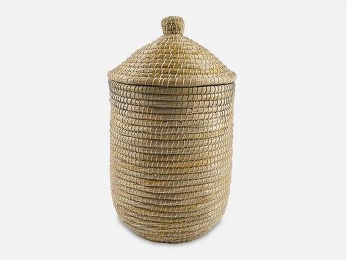 Ronde opbergmand met deksel van katoen - 25,5 x 19 cm - Crème Ronde opbergmand met deksel van katoen - 25,5 x 19 cm - Crème